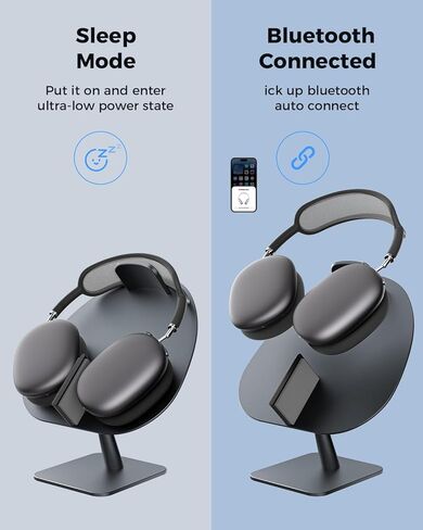 أحدث حامل Airpods Max لعام 2024 من SUPERONE مع وضع السكون التلقائي، حامل حامل Airpods Max مع وسادة واقية، حامل سماعة رأس من سبائك الألومنيوم، رمادي in Kuwait