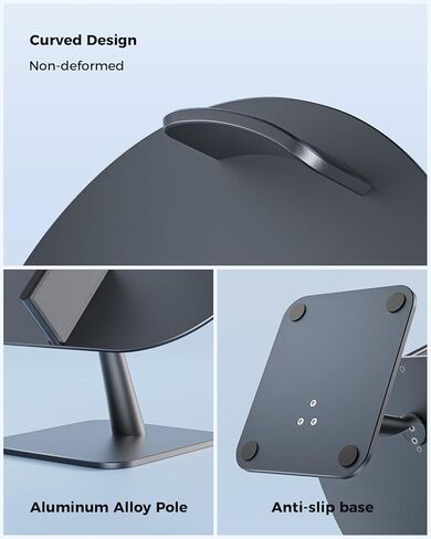 أحدث حامل Airpods Max لعام 2024 من SUPERONE مع وضع السكون التلقائي، حامل حامل Airpods Max مع وسادة واقية، حامل سماعة رأس من سبائك الألومنيوم، رمادي in Kuwait