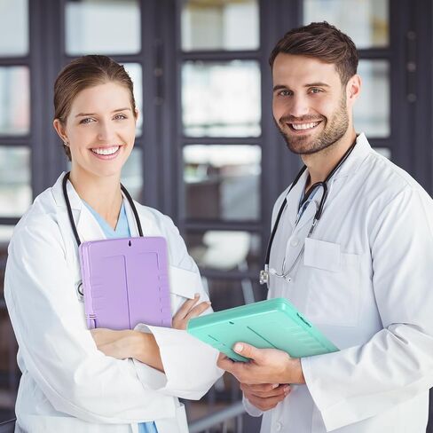 6 قطع من الحافظة البلاستيكية من Crtiin مع مساحة تخزين ملونة A4 للرضاعة مع حامل قلم للتخزين شديد التحمل مقاوم للماء وحافظة حافظة للممرضات ومجلد مفتوح جانبي للمستشفى (حية) in Saudi Arabia