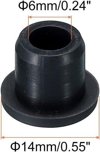 MECCANIXITY 6Pcs T Shape Rubber Grommet Mount Dia 10mm ID 6mm H 11mm Seal Protection Hole Plugs for Cable Pipe Black in Kuwait