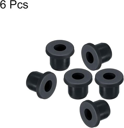 MECCANIXITY 6Pcs T Shape Rubber Grommet Mount Dia 10mm ID 6mm H 11mm Seal Protection Hole Plugs for Cable Pipe Black in Kuwait