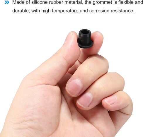 MECCANIXITY 6Pcs T Shape Rubber Grommet Mount Dia 10mm ID 6mm H 11mm Seal Protection Hole Plugs for Cable Pipe Black in Kuwait