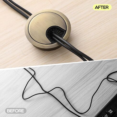 25 قطعة مكتب جروميت 2 بوصة برونزية مكتب كابل سلك جروميت الحبل، جهاز الكمبيوتر المكتبي سلك معدني جروميت، منظم غطاء فتحة الكابل المرتب in Kuwait