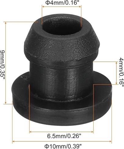 MECCANIXITY 30Pcs Snap Rubber Grommet Plug Mount Dia 10mm ID 7mm Seal Anti-Scratch for Electrical Box Cable Pipe Black in Saudi Arabia