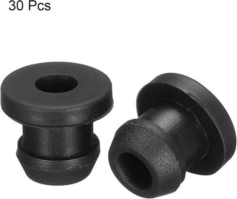 MECCANIXITY 30Pcs Snap Rubber Grommet Plug Mount Dia 10mm ID 7mm Seal Anti-Scratch for Electrical Box Cable Pipe Black in Saudi Arabia