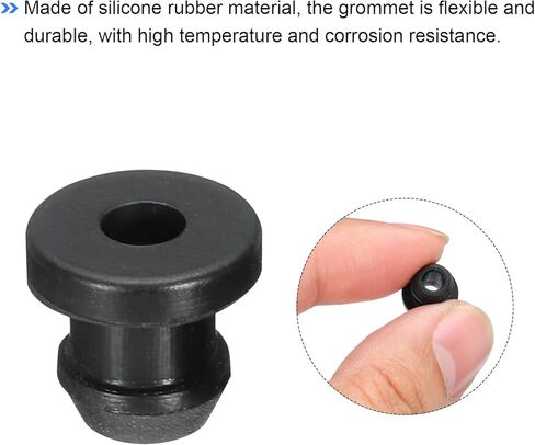 MECCANIXITY 30Pcs Snap Rubber Grommet Plug Mount Dia 10mm ID 7mm Seal Anti-Scratch for Electrical Box Cable Pipe Black in Kuwait