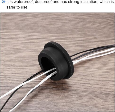 MECCANIXITY 30Pcs Snap Rubber Grommet Plug Mount Dia 10mm ID 7mm Seal Anti-Scratch for Electrical Box Cable Pipe Black in Kuwait