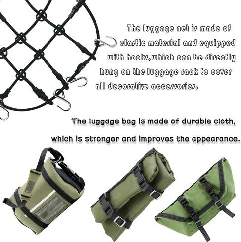 Car Roof Decoration Simulation Sleeping Bag Luggage Net Luggage Bags Upgrades Part for 1/18 Trx4m 1/24 Axial SCX24,Simulation Sleeping Bag Luggage Bag Luggage Net(Black Desert Yellow) in Saudi Arabia