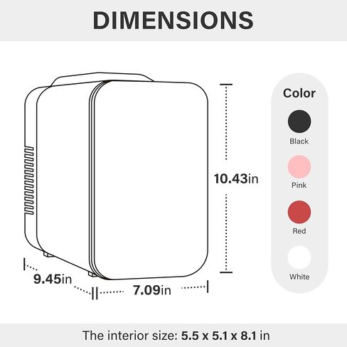 ثلاجة صغيرة محمولة من هيلسمارت، سعة 4 لتر و6 علب تبريد وتدفئة، ثلاجات صغيرة الحجم خالية من الفريون بنسبة 100% وصديقة للبيئة للمشروبات والأطعمة والأدوية، باللون الأبيض in Kuwait