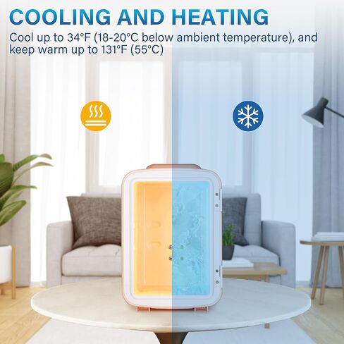 ثلاجة صغيرة محمولة من هيلسمارت، سعة 4 لتر و6 علب تبريد وتدفئة، ثلاجات صغيرة الحجم خالية من الفريون بنسبة 100% وصديقة للبيئة للمشروبات والأطعمة والأدوية، باللون الأبيض in Kuwait