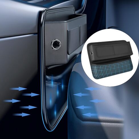 2 Pack Car Seat Gap Filler Organizer, Luxury Leather Car Seat Storage Box Built-in Elasticity Sponge, Car Organizer Front Seat With Extra Storage Space And 2 Cable Hole, Includes 2x Cleaning Gel in Saudi Arabia