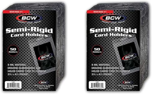 حامل بطاقات شبه صلب من BCW - أكمام بطاقات تجارية 100 قيراط | أغلفة تقديم بطاقات PSA وBGS وSGC وCSG | البطاقة الرياضية، وأغلفة بطاقات MTG، وبطاقة البوكيمون - احفظ أو صنف! in Saudi Arabia