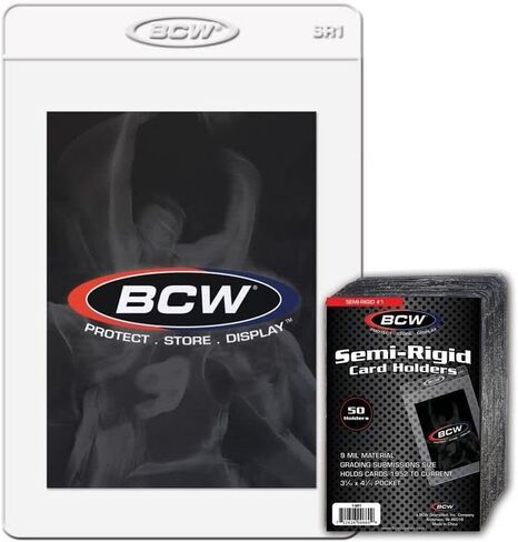 حامل بطاقات شبه صلب من BCW - أكمام بطاقات تجارية 100 قيراط | أغلفة تقديم بطاقات PSA وBGS وSGC وCSG | البطاقة الرياضية، وأغلفة بطاقات MTG، وبطاقة البوكيمون - احفظ أو صنف! in Saudi Arabia