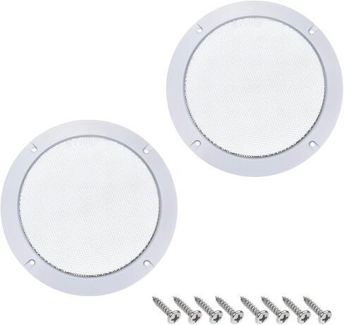 uxcell 2pcs 6.5" Mounting Hole Diagonal Distance Speaker Grill Mesh Decorative Circle Woofer Guard Protector Cover Accessories White in Saudi Arabia