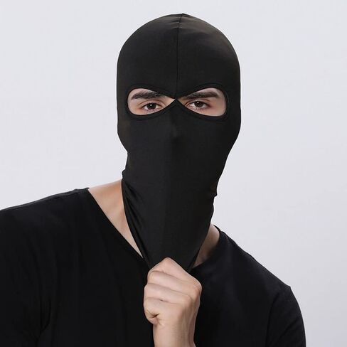 2 Pieces Ski Mask Balaclava Wind Cap Motorcycle Skiing, Snowboarding UV Protection Full Cover for Women Men Sports Black in Saudi Arabia