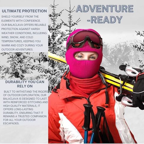 1-Hole Knitted Ski Mask Balaclava, Men/Women Face Cover for Cold Weather Work or Winter Outdoor Sports Gear in Saudi Arabia