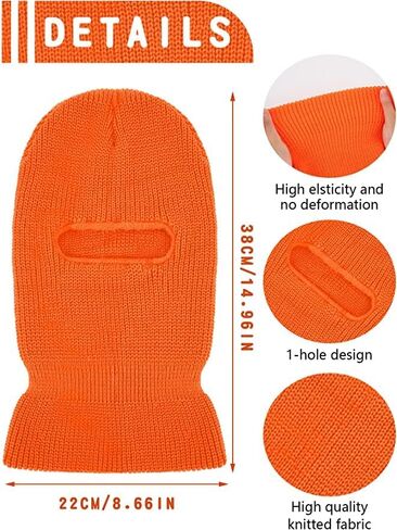1-Hole Knitted Ski Mask Balaclava, Men/Women Face Cover for Cold Weather Work or Winter Outdoor Sports Gear in Saudi Arabia