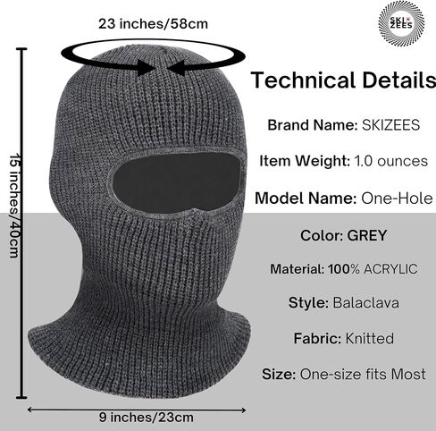 قناع تزلج محبوك بفتحة واحدة، غطاء وجه للرجال/النساء للعمل في الطقس البارد أو معدات الرياضات الخارجية الشتوية in Kuwait