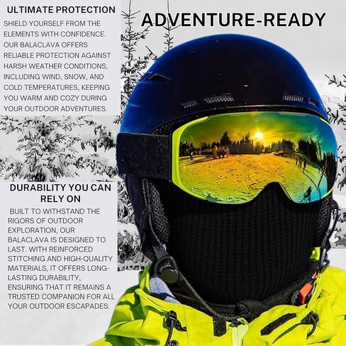 قناع تزلج محبوك بفتحة واحدة، غطاء وجه للرجال/النساء للعمل في الطقس البارد أو معدات الرياضات الخارجية الشتوية in Kuwait