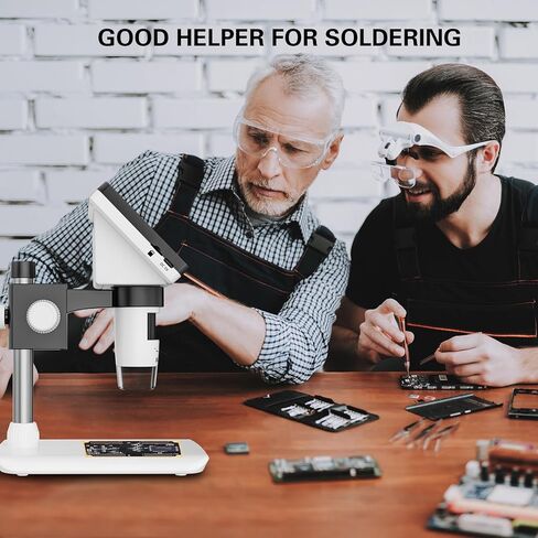 BEBANG 4.3 بوصة LCD مجهر رقمي 1000x للبالغين، مكبر مجهر عملة 1080P مع 8 مصابيح LED قابلة للتعديل، عرض الكمبيوتر الشخصي، متوافق مع نظام التشغيل MacOS Windows، بطاقة SD سعة 32 جيجابايت in Kuwait