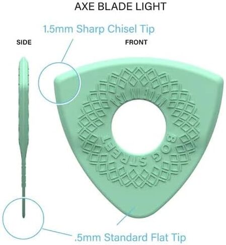 Bog Street Axe Blade Light Ergonomic, 3-Sided Guitar Pick. - One .5mm standard tip and Two 1.5mm Jazz style tips. (6-Pack) in Kuwait