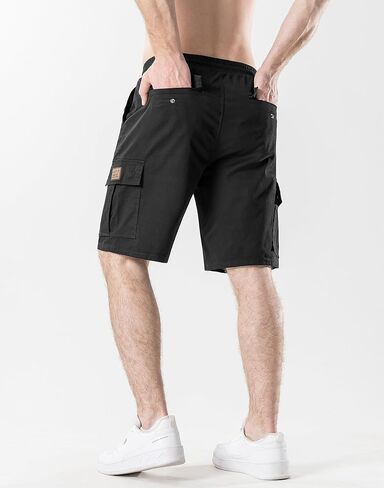 Men's Cargo Shorts Cotton Drawstring Summer Stretch Relaxed Fit with 6 Pockets Mens Work Short in Saudi Arabia