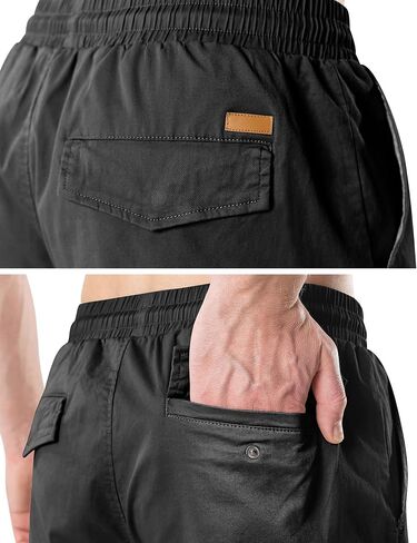 Men's Cargo Shorts Cotton Drawstring Summer Stretch Relaxed Fit with 6 Pockets Mens Work Short in Saudi Arabia