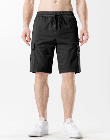 Men's Cargo Shorts Cotton Drawstring Summer Stretch Relaxed Fit with 6 Pockets Mens Work Short in Saudi Arabia