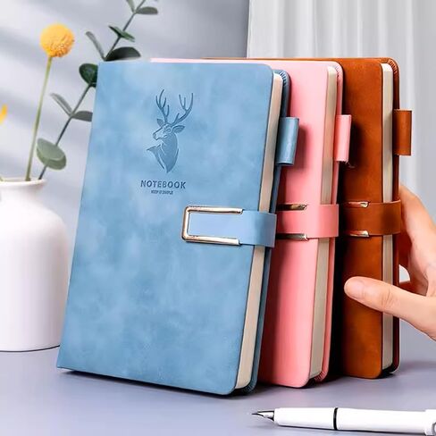 Thick Lined Journal Notebook,416 Pages, A5 College Ruled Journals, Leather Hardcover Notebooks With Pen Loop For Women Men School Office Work Writing, 5.7" X 8.26"Brown in Saudi Arabia