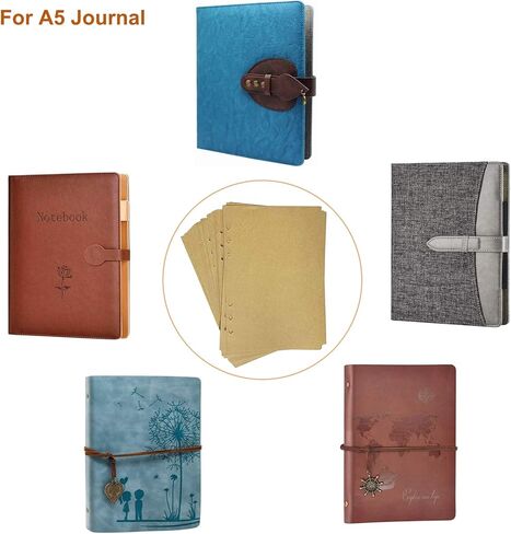 دفتر يوميات SEEHAN A5 Journal Vintage Binder Journal 200 صفحة، دفتر رسم مجلة فارغ من جلد البولي يوريثان A5 دفاتر يومية للسفر لكتابة الرسم in Kuwait