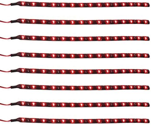 ESUPPORT Blue 12v 15 Led 30cm Car Flexible Waterproof Underbody Light Strip Decoration Pack of 8 in Saudi Arabia