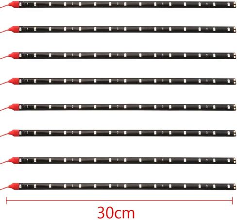 ESUPPORT Blue 12v 15 Led 30cm Car Flexible Waterproof Underbody Light Strip Decoration Pack of 8 in Saudi Arabia