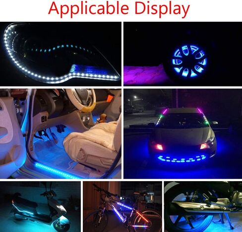 ESUPPORT Blue 12v 15 Led 30cm Car Flexible Waterproof Underbody Light Strip Decoration Pack of 8 in Saudi Arabia
