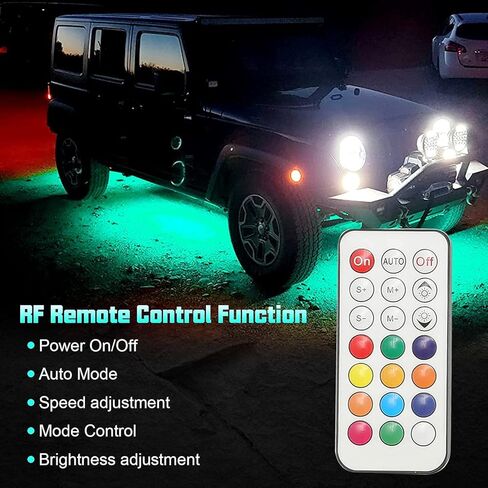 Winunite مركبة Underglow LED أضواء الشريط مع حلم اللون مطاردة بلوتوث APP التحكم 12V مجموعة ضوء Underbody لسيارات الدفع الرباعي والشاحنات والقوارب مع تصميم مقاوم للماء بخطين in Kuwait