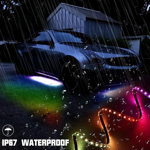 Winunite مركبة Underglow LED أضواء الشريط مع حلم اللون مطاردة بلوتوث APP التحكم 12V مجموعة ضوء Underbody لسيارات الدفع الرباعي والشاحنات والقوارب مع تصميم مقاوم للماء بخطين in Kuwait