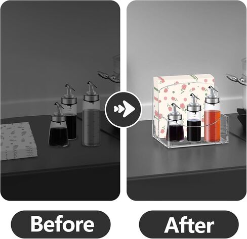 قطعتان من حامل مناديل الأكريليك، حامل مناديل طاولة شفافة لتخزين مجموعة هزازات الملح والفلفل، علبة مناديل مستقيمة للمنزل والمطبخ والمكتب والمطاعم in Kuwait