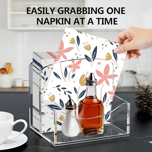قطعتان من حامل مناديل الأكريليك، حامل مناديل طاولة شفافة لتخزين مجموعة هزازات الملح والفلفل، علبة مناديل مستقيمة للمنزل والمطبخ والمكتب والمطاعم in Kuwait