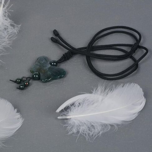 Justinstones Natural Quartz Crystal Carved 40mm Butterfly Insect Totem Animal Guardian Pendant Adjustable Braided Cord Necklace 18 to 28 Inch in Saudi Arabia