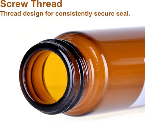 100 Pack Screw Top Headspace Vial, 10ML Precision Thread Vial, Borosilicate Clear Glass and Rounded Bottom, Magnetic Precision Open Top Screw Cap with Blue PTFE (Brown) in Saudi Arabia