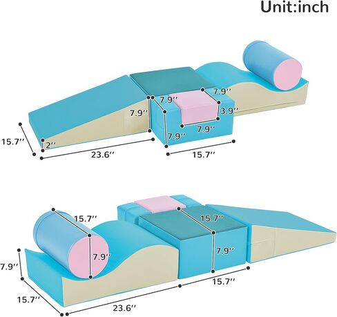 مجموعة لعب التسلق والزحف الإسفنجية من ميراكس 6 في 1، منطقة ناعمة داخلية للأطفال وهيكل لعب نشط للمبتدئين، متعدد الألوان-1 in Kuwait