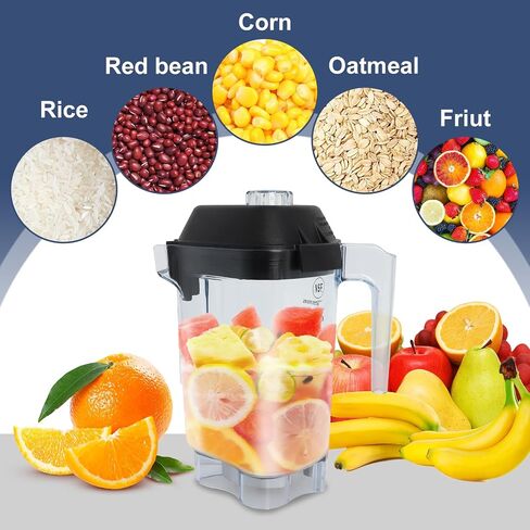 حاوية بديلة لكأس الخلاط سعة 48 أونصة متوافقة مع إبريق خلاط Vitamixx، ملحقات وعاء الخلاط التجاري الهادئ VM0145 المتقدمة واللمس والانطلاق in Saudi Arabia