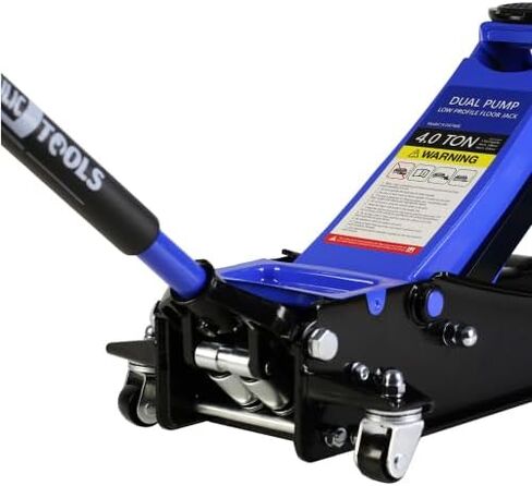 2.5T(5000 lb) Low Profile Floor Jack, Steel Racing Floor Jack with Dual Pistons Quick Lift Pump, Hydraulic Floor Jack for Garage Workshop Lifting Cars Light Van, Lifting Range 3.5"-19.5" in Saudi Arabia