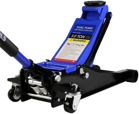 3T(6000 رطل) رافعة أرضية منخفضة المستوى، رافعة أرضية سباق فولاذية مع مضخة رفع سريعة بمكبس واحد، رافعة أرضية هيدروليكية لورشة عمل المرآب رفع السيارات الخفيفة، نطاق الرفع 5.1"-20" in Kuwait