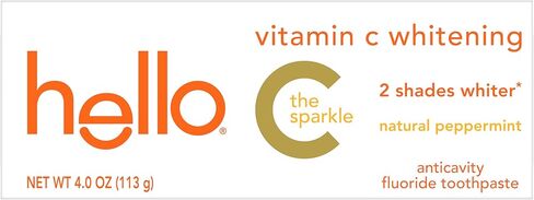 معجون أسنان مبيض بفيتامين C مع الفلورايد، معجون أسنان لتبييض الأسنان للبالغين، يساعد على إنعاش التنفس ويزيل البقع السطحية، خالٍ من SLS، نكهة النعناع الطبيعية، أنبوب 4.0 أونصة in Kuwait