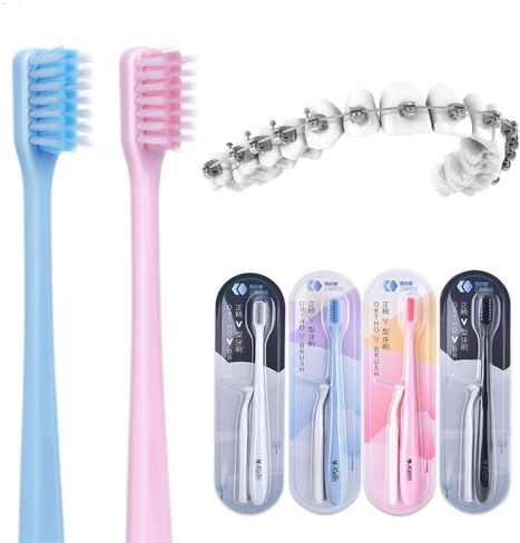Y-Kelin 2IN1 Orthodontic Braces Toothbrush with interdental Brush in Kuwait