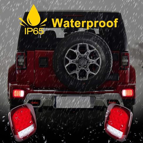 مصابيح مقطورة LIMICAR 16 LED، مصابيح خلفية RV مزدوجة الألوان باللونين الأحمر/الأبيض، وإيقاف إشارة الانعطاف الاحتياطية وأضواء الفرامل RV العكسية، وأضواء علامة التخليص لشاحنة المقطورة Jeep YJ TJ JK CJ in Kuwait