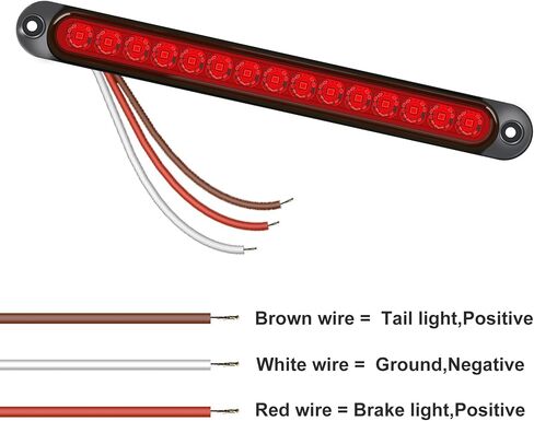 2pcs Amber 15LEDs Trailer Brake Tail Light Bar LED Trailer Lights Waterproof Stop Turn Signal Tail Lights Trailer Identification Light for Marine Boats Golf Truck Offroad in Saudi Arabia