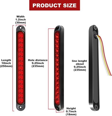 2pcs Amber 15LEDs Trailer Brake Tail Light Bar LED Trailer Lights Waterproof Stop Turn Signal Tail Lights Trailer Identification Light for Marine Boats Golf Truck Offroad in Saudi Arabia