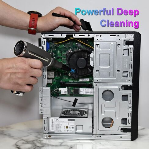 VNPONV Compressed Air Duster, 120000RPM Electric Air Duster & Vacuum Cleaner 2 in 1 Rechargeable 7600mAh Cordless, Keyboard and Computer Cleaner, Replaces Compressed Air Cans in Saudi Arabia