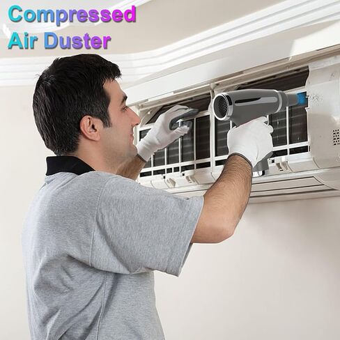 VNPONV Compressed Air Duster, 120000RPM Electric Air Duster & Vacuum Cleaner 2 in 1 Rechargeable 7600mAh Cordless, Keyboard and Computer Cleaner, Replaces Compressed Air Cans in Saudi Arabia